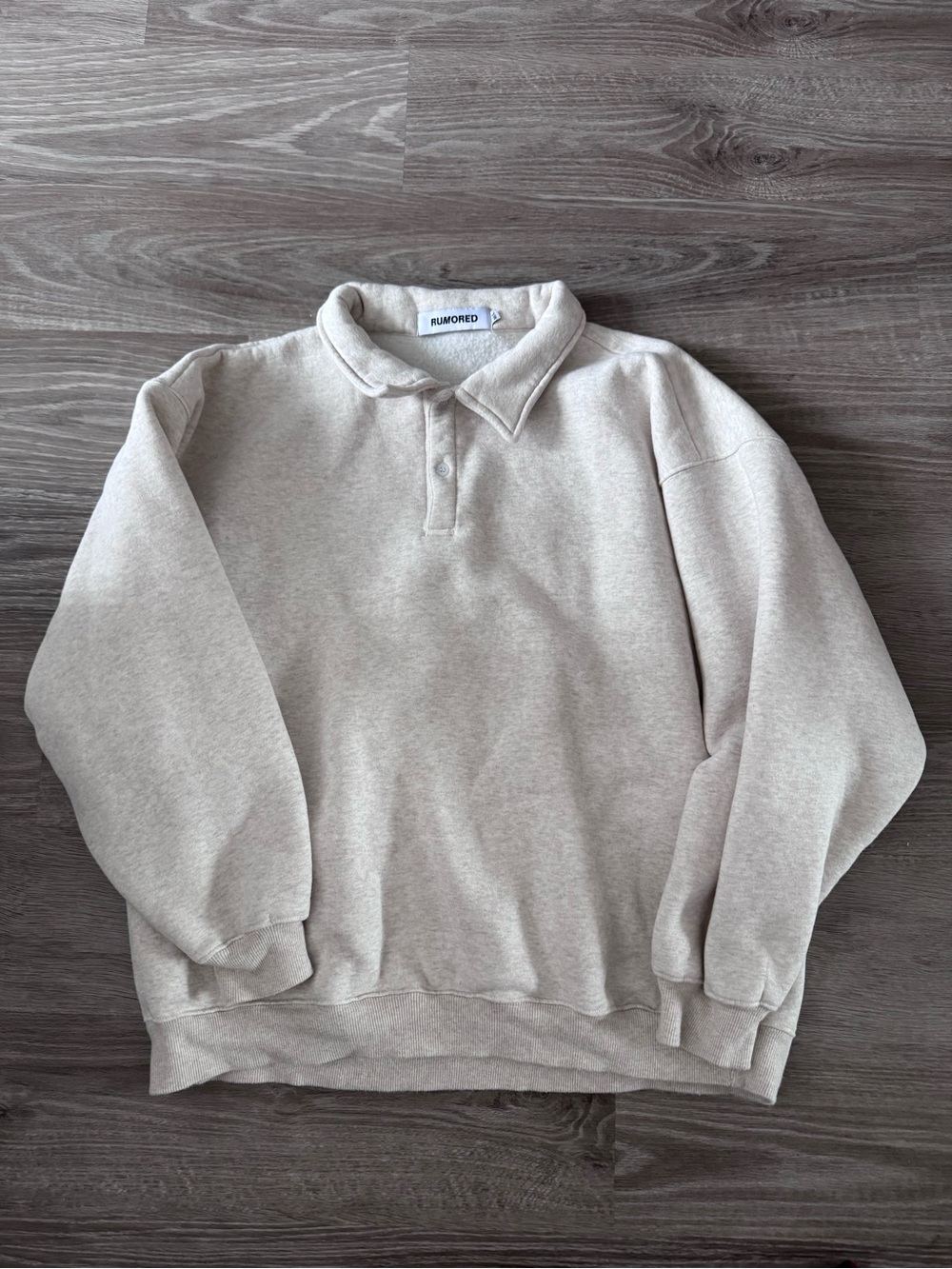 Rumored Men’s Crewneck Polo Sweater in Light Beige